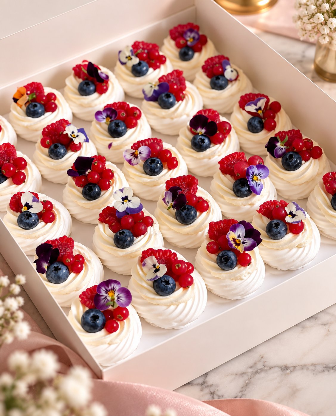 Petits gâteaux décorés de fleurs en sucre — So Gourmandise